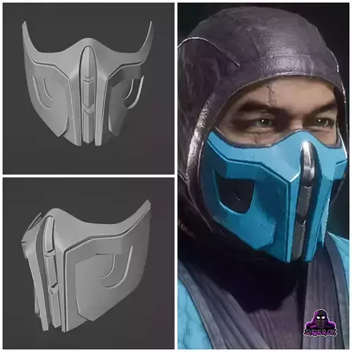 Sub Zero mask from Mortal Kombat 11 - Ice Tears