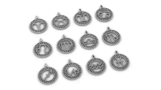 Jewelry pendants in the form of zodiac signs