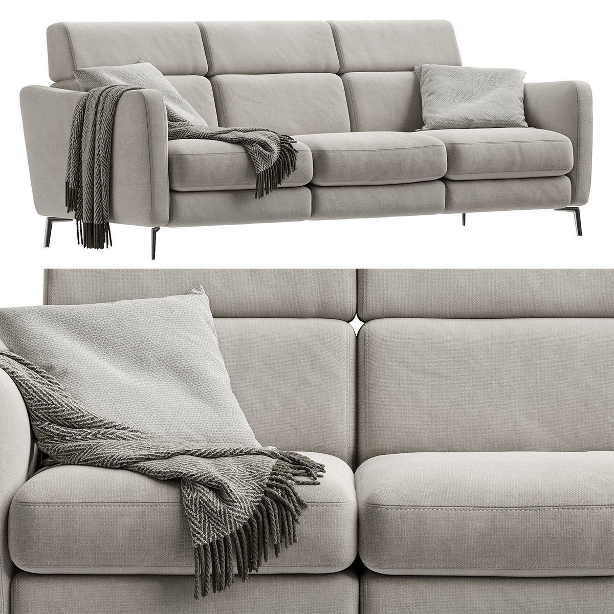 Natuzzi Greg C200 Sofa 3D model_15
