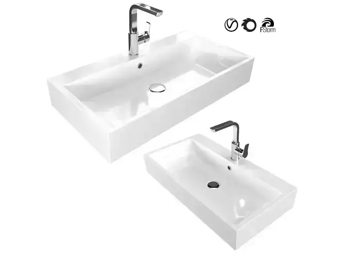 Varna Washbasin Sink with Tap Cristina Rubinetterie  3D model