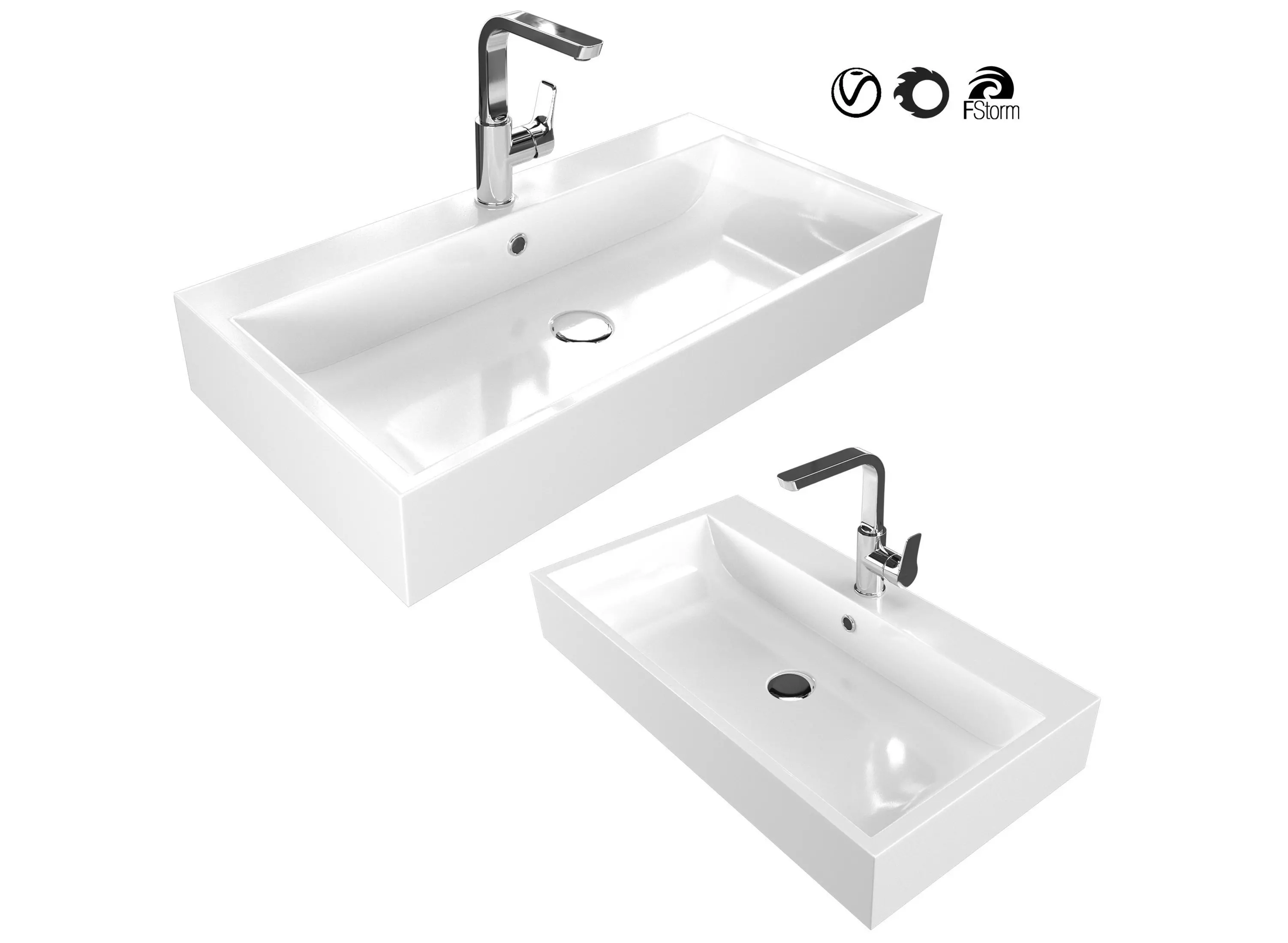 Varna Washbasin Sink with Tap Cristina Rubinetterie  3D model_0