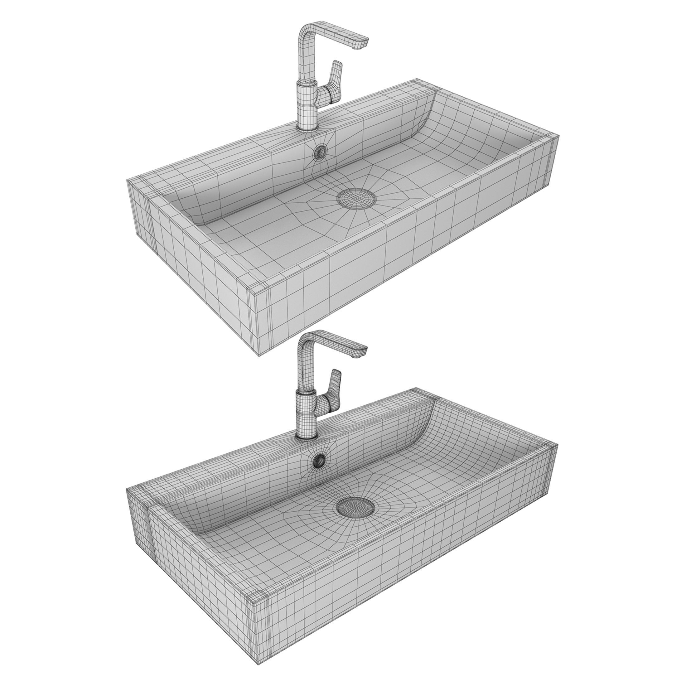 Varna Washbasin Sink with Tap Cristina Rubinetterie  3D model_6