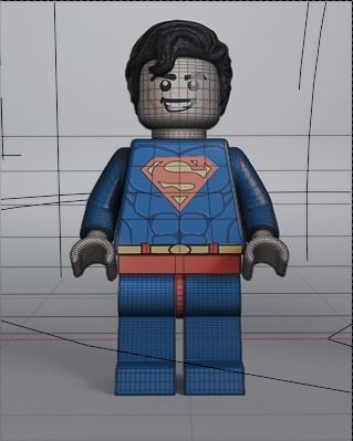 Lego Superman Rigged and Still 3D model_10