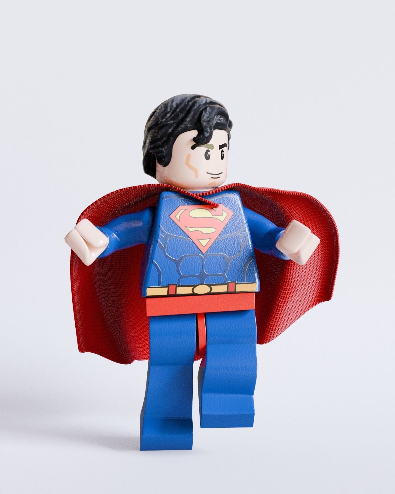 Lego Superman Rigged and Still 3D model_6