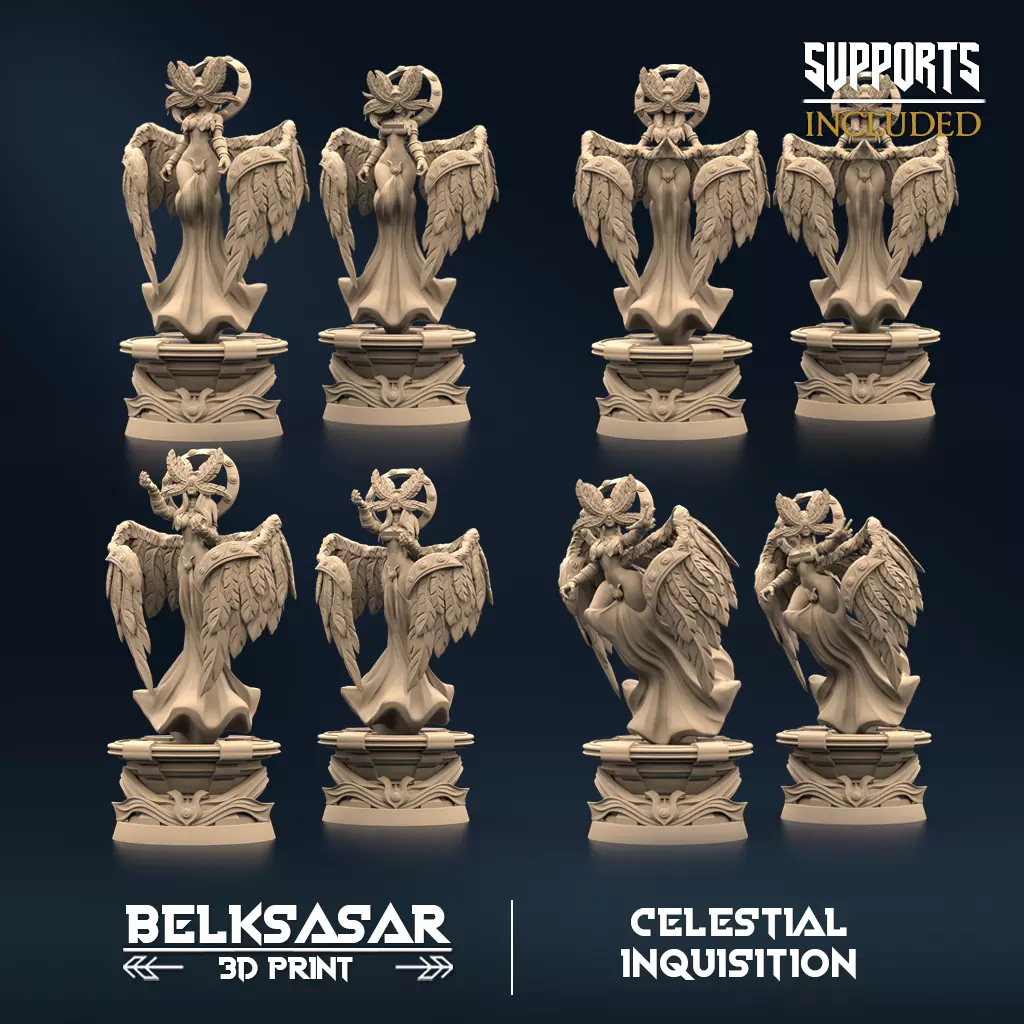 Inquisition Jury Set x4 Normal and Nude 3D print model_0