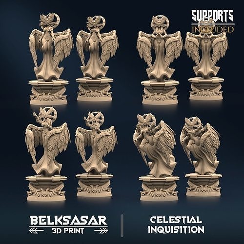 Inquisition Jury Set x4 Normal and Nude 3D print model
