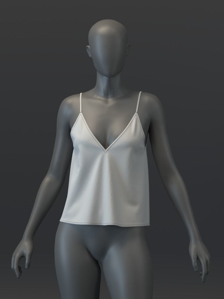 Flowy Deep V Top 3D model_3