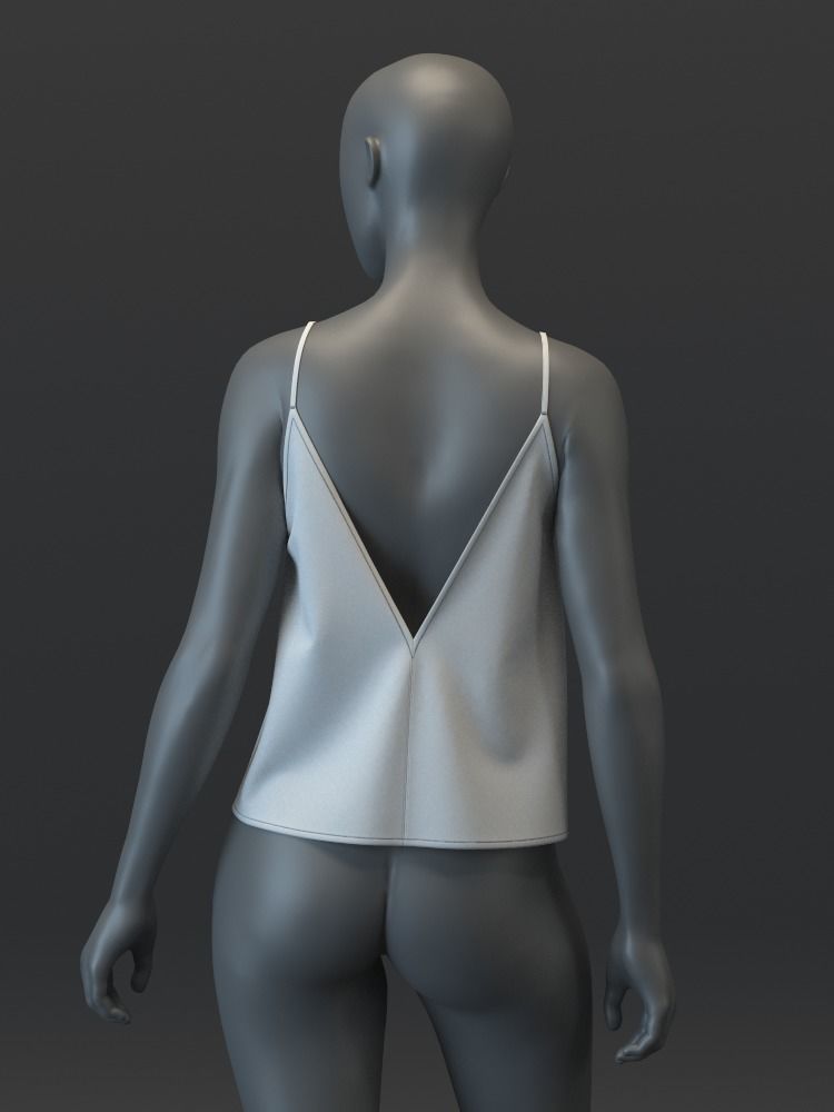 Flowy Deep V Top 3D model_5