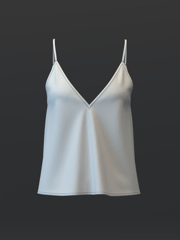 Flowy Deep V Top 3D model_7