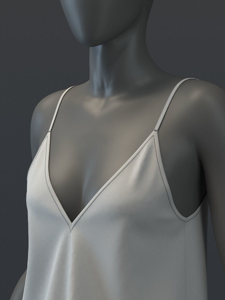 Flowy Deep V Top 3D model_4