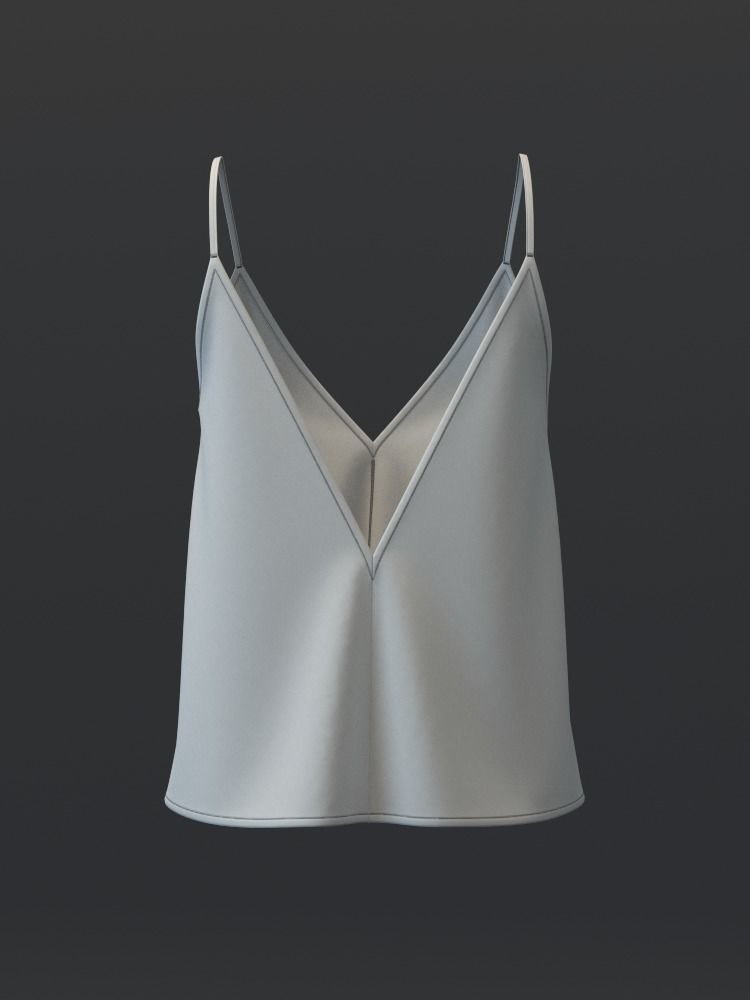 Flowy Deep V Top 3D model_8