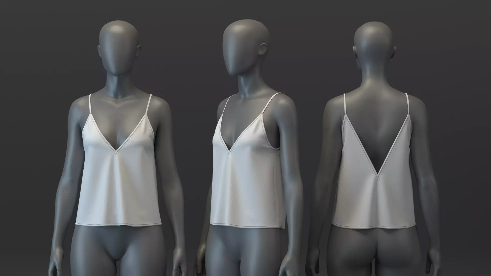 Flowy Deep V Top 3D model_0