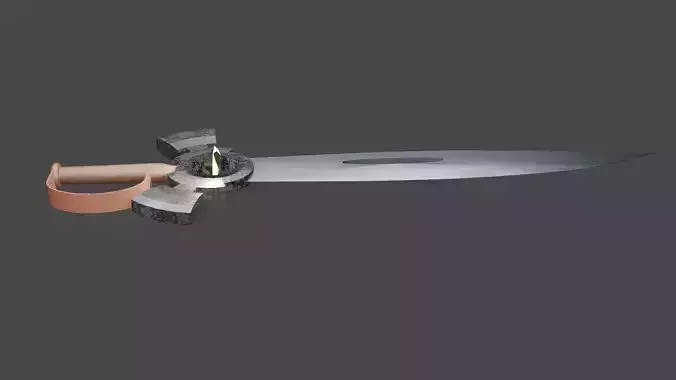 Medieval sword design with gemstone