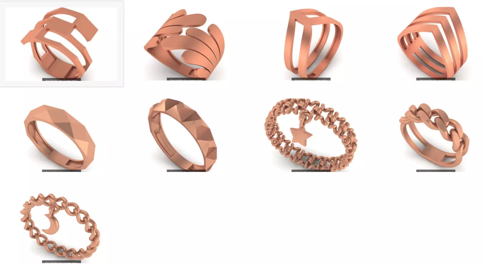 9 Plain Gold Ring 3dm stl renders details 3D Model Collection_0