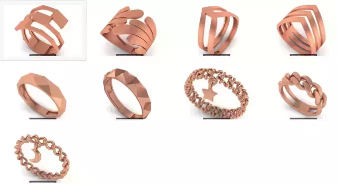 9 Plain Gold Ring 3dm stl renders details 3D Model Collection