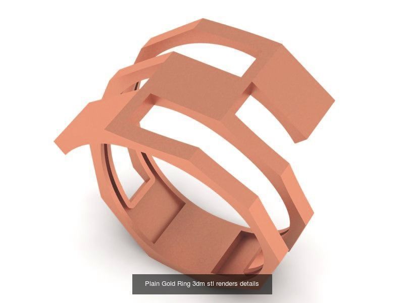 9 Plain Gold Ring 3dm stl renders details 3D Model Collection_2