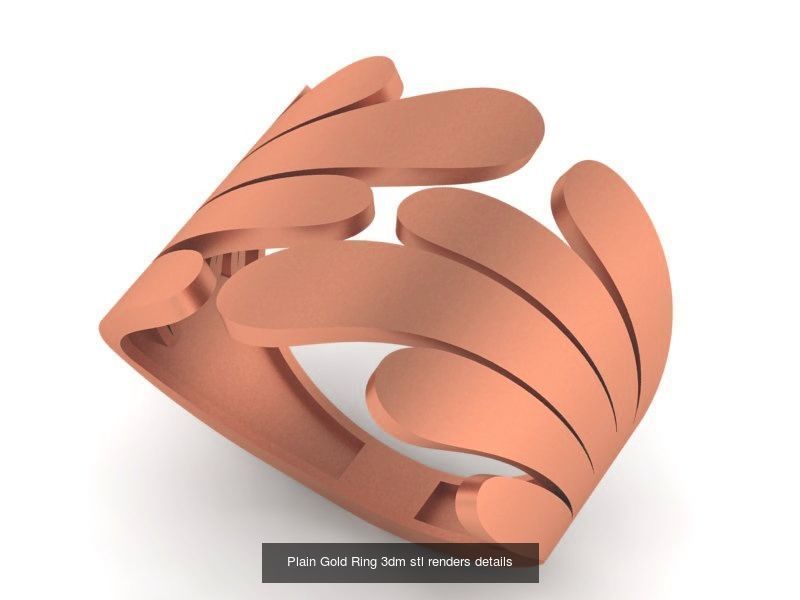9 Plain Gold Ring 3dm stl renders details 3D Model Collection_3