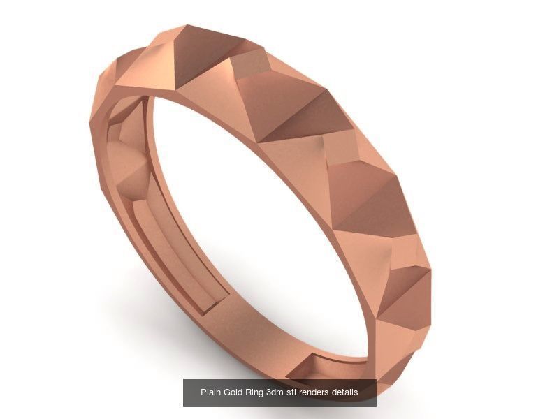 9 Plain Gold Ring 3dm stl renders details 3D Model Collection_7