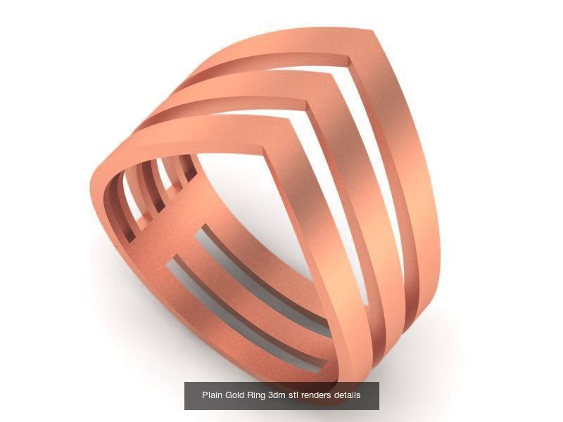 9 Plain Gold Ring 3dm stl renders details 3D Model Collection_5