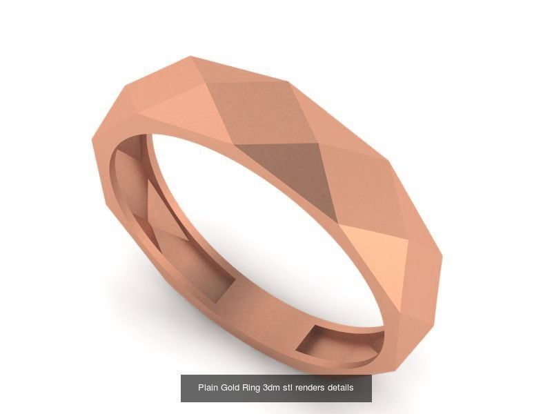 9 Plain Gold Ring 3dm stl renders details 3D Model Collection_6