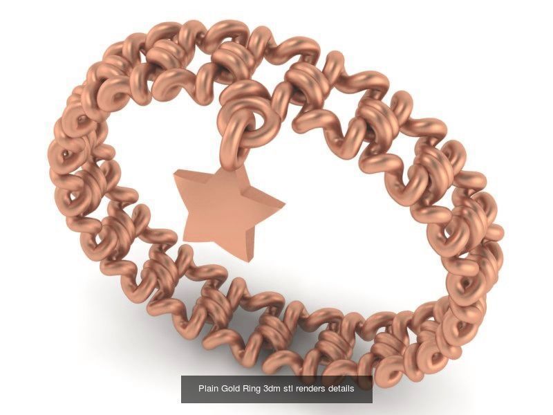 9 Plain Gold Ring 3dm stl renders details 3D Model Collection_8