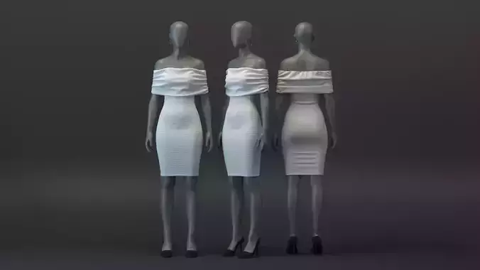 Mini Off Shoulder Knit Dress