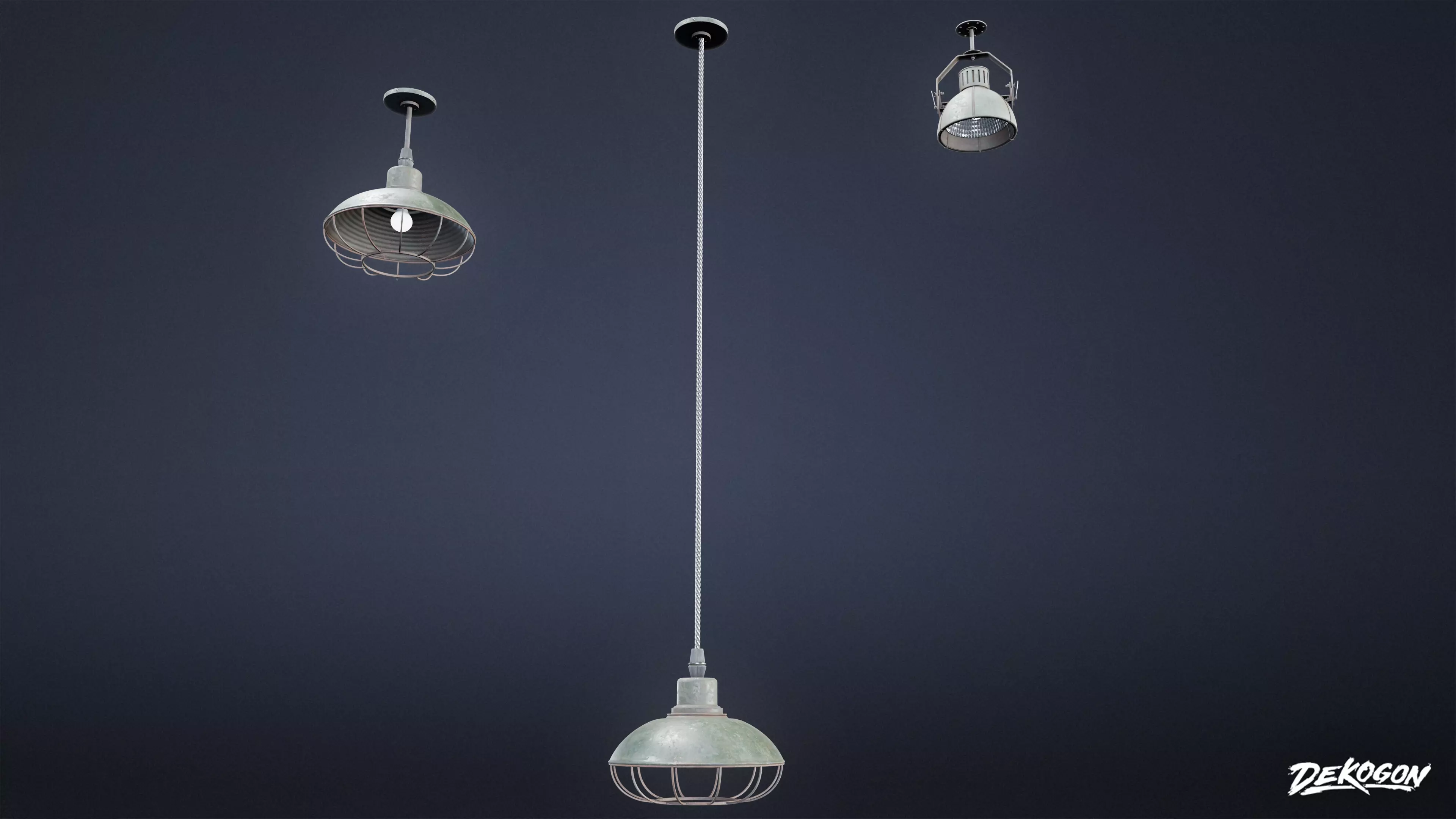LIGHTING - Light Outdoor Industrial Set 01 - LOW POLY AND NANITE Low-poly 3D model