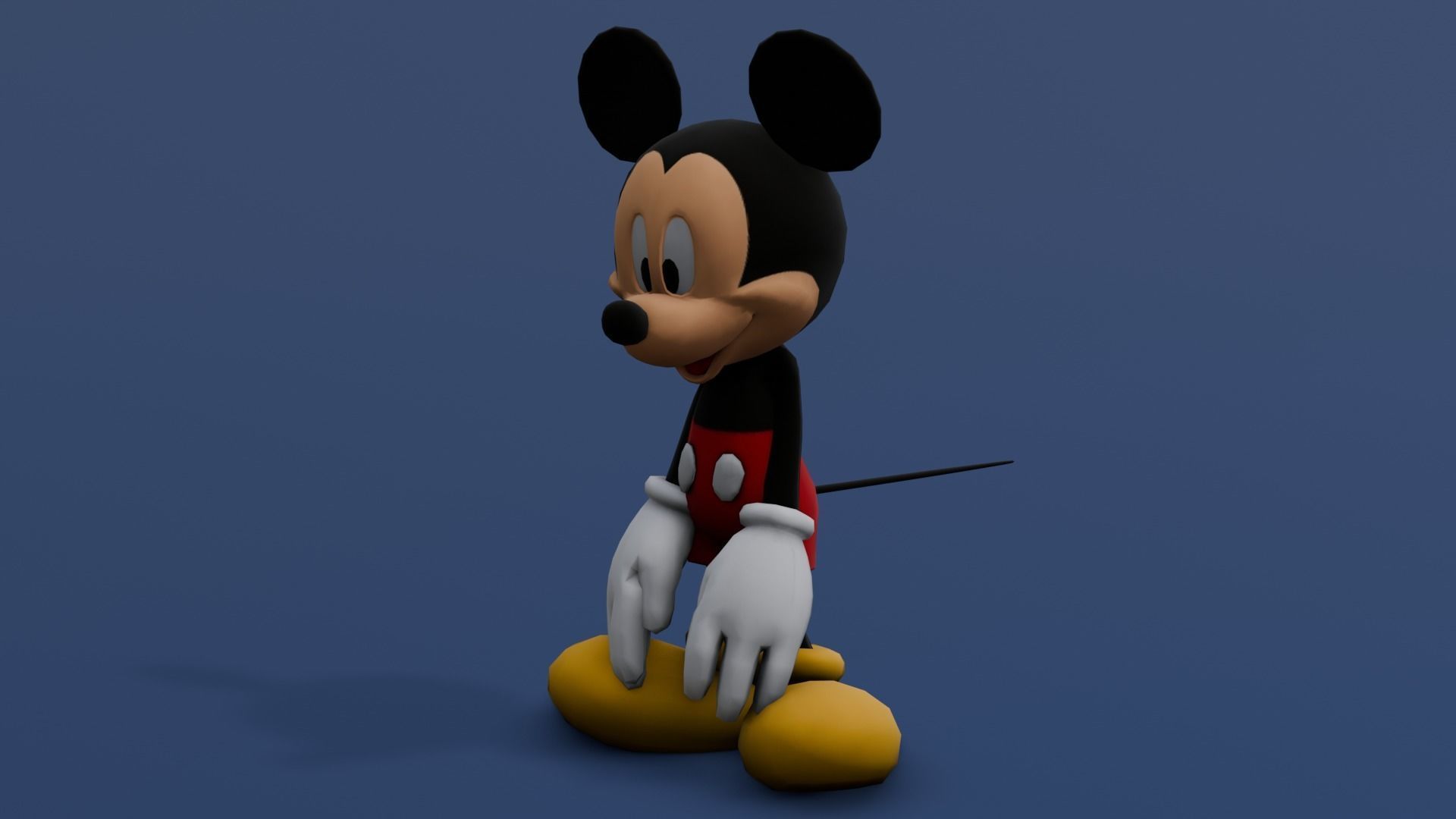 Animated Rigged Mickey Mouse  Low-poly 3D model_3