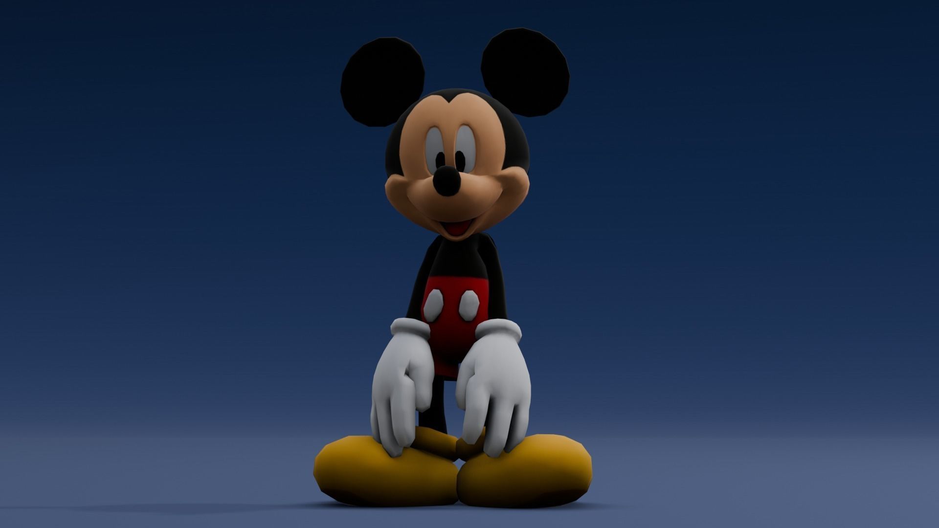 Animated Rigged Mickey Mouse  Low-poly 3D model_5