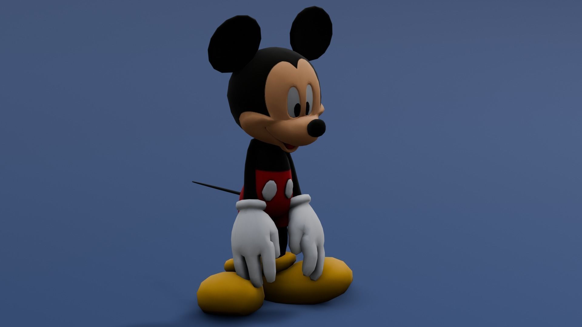 Animated Rigged Mickey Mouse  Low-poly 3D model_2
