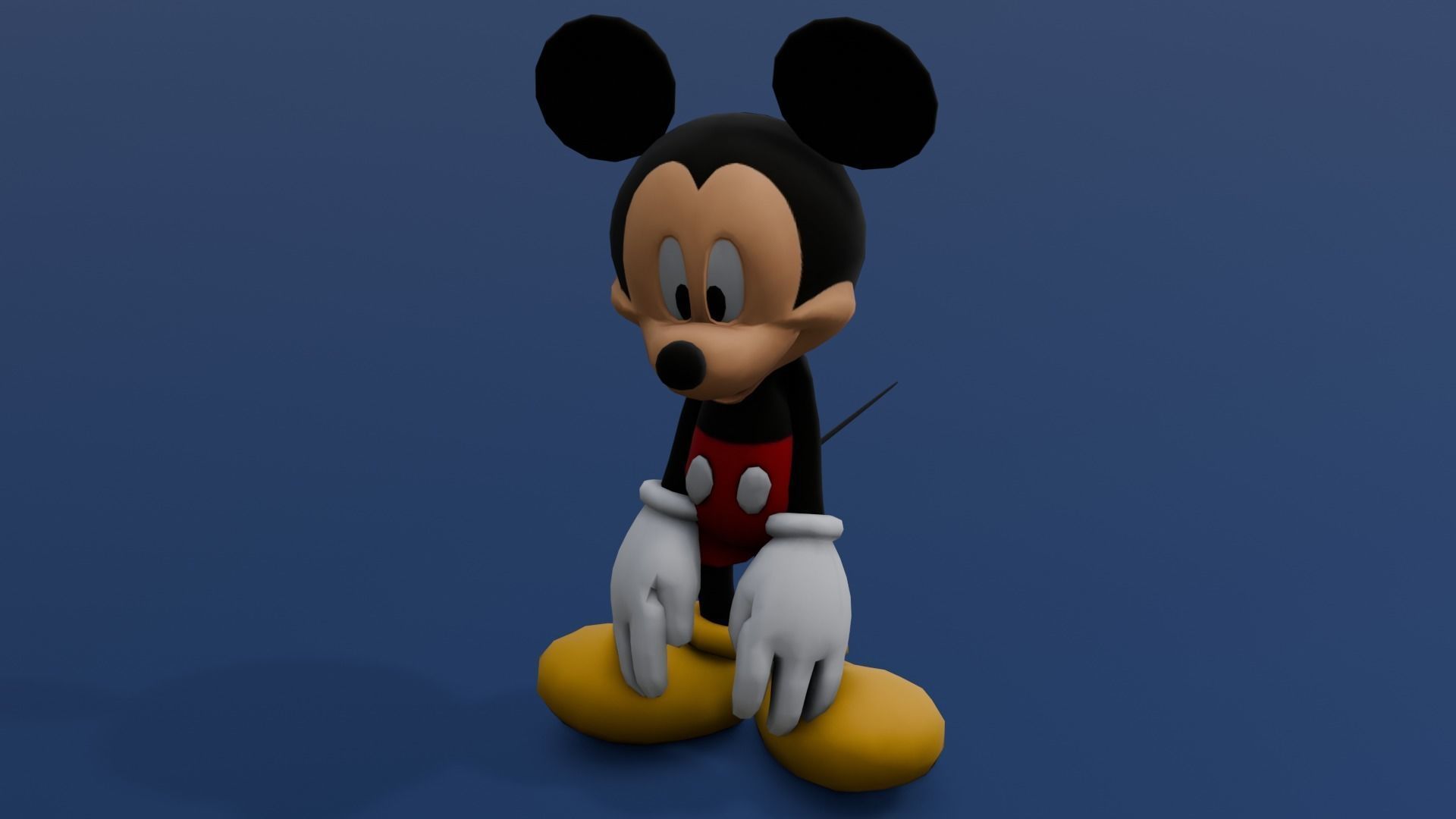 Animated Rigged Mickey Mouse  Low-poly 3D model_1