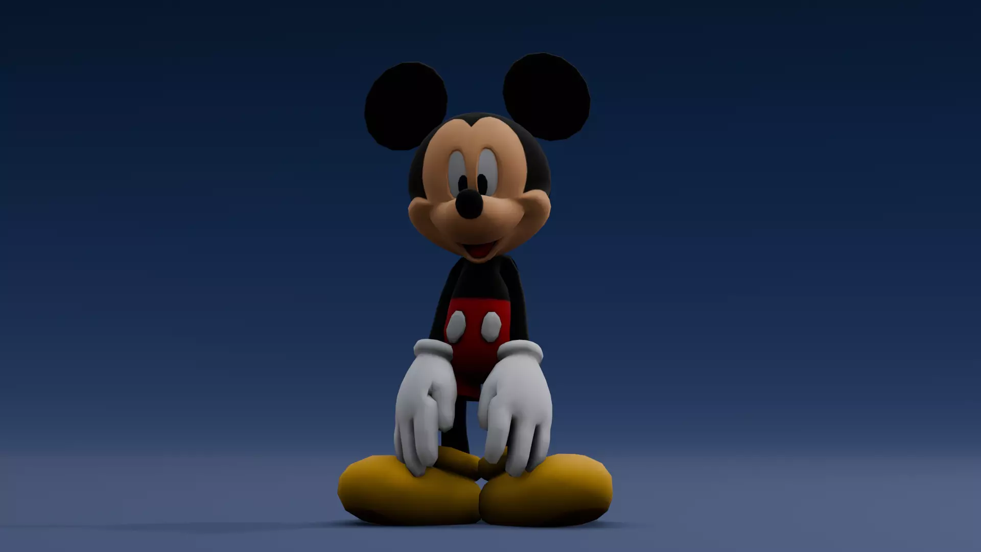 Animated Rigged Mickey Mouse  Low-poly 3D model_0