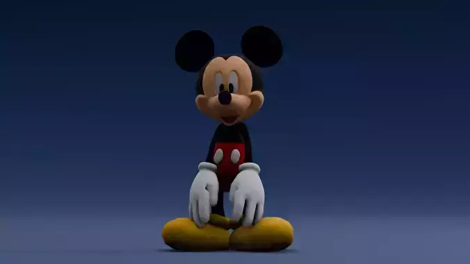 Animated Rigged Mickey Mouse  Low-poly 3D model