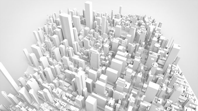 Cityscape New York USA fragment city 3D model