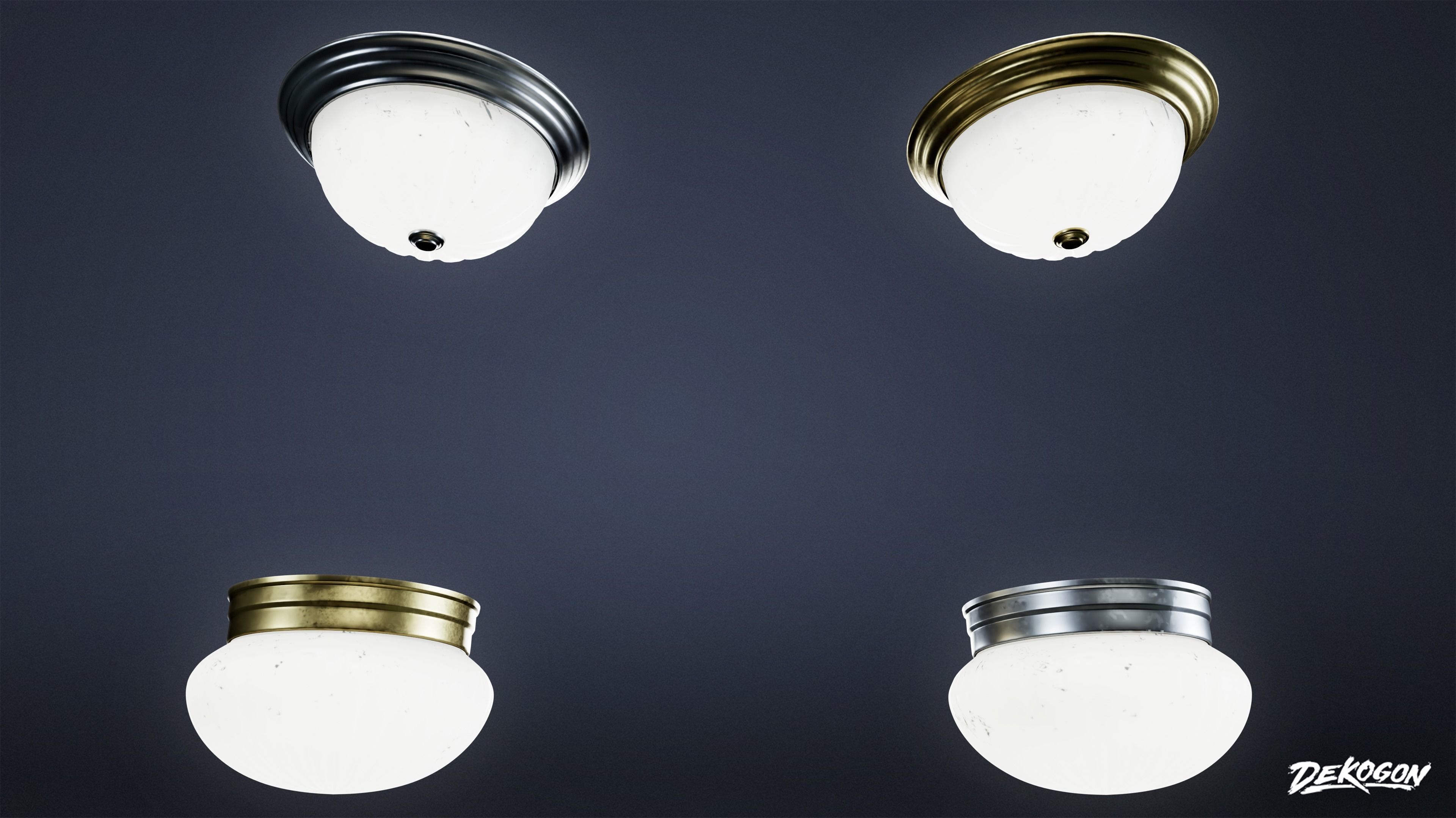 LIGHTING - Light Set Bathroom 01 - LOW POLY AND NANITE Low-poly 3D model_15