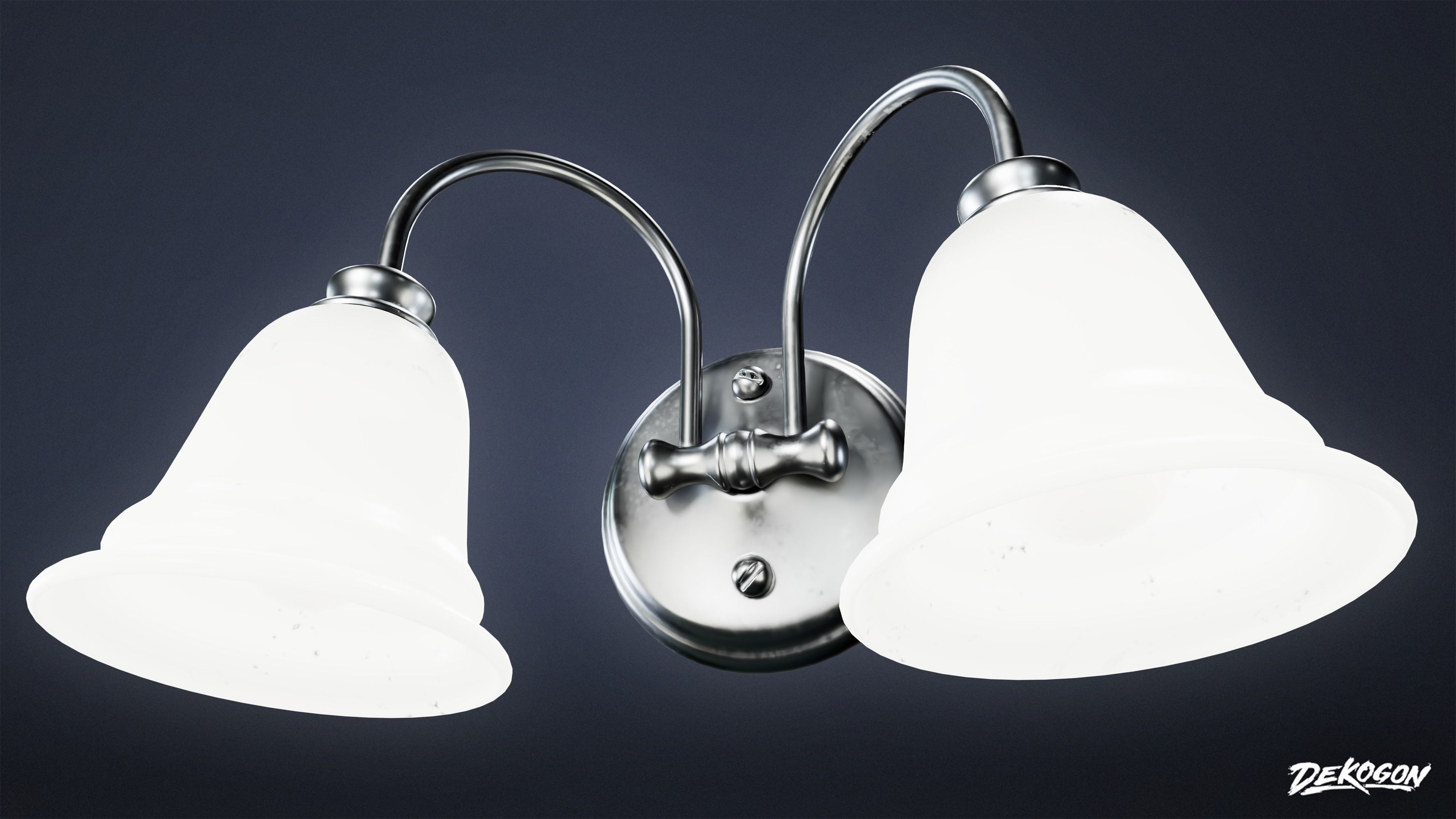 LIGHTING - Light Set Bathroom 01 - LOW POLY AND NANITE Low-poly 3D model_25