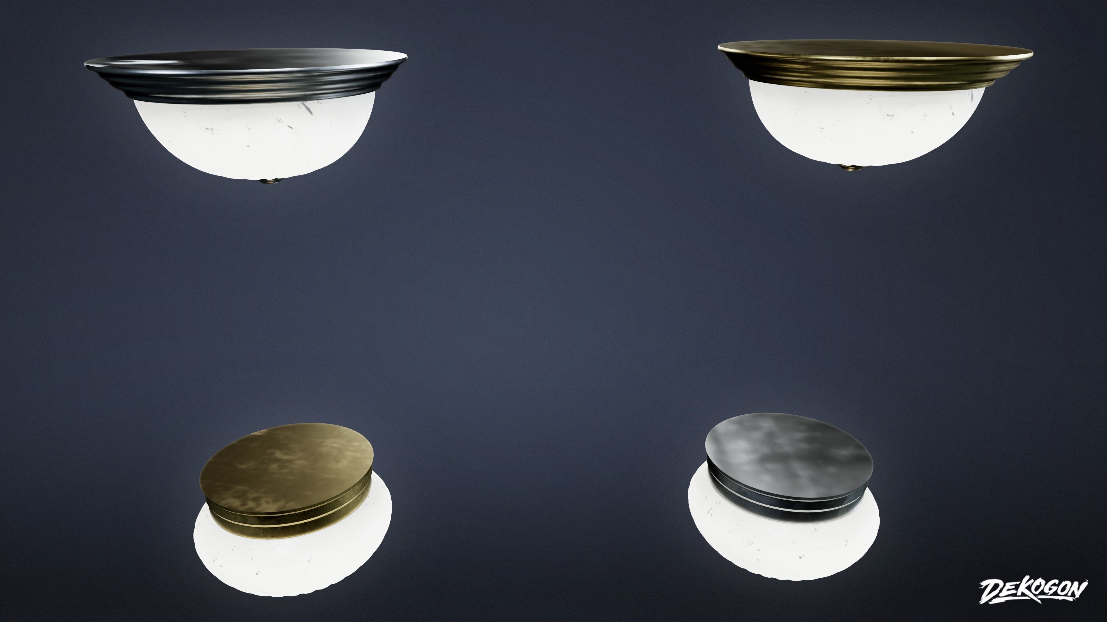 LIGHTING - Light Set Bathroom 01 - LOW POLY AND NANITE Low-poly 3D model_16