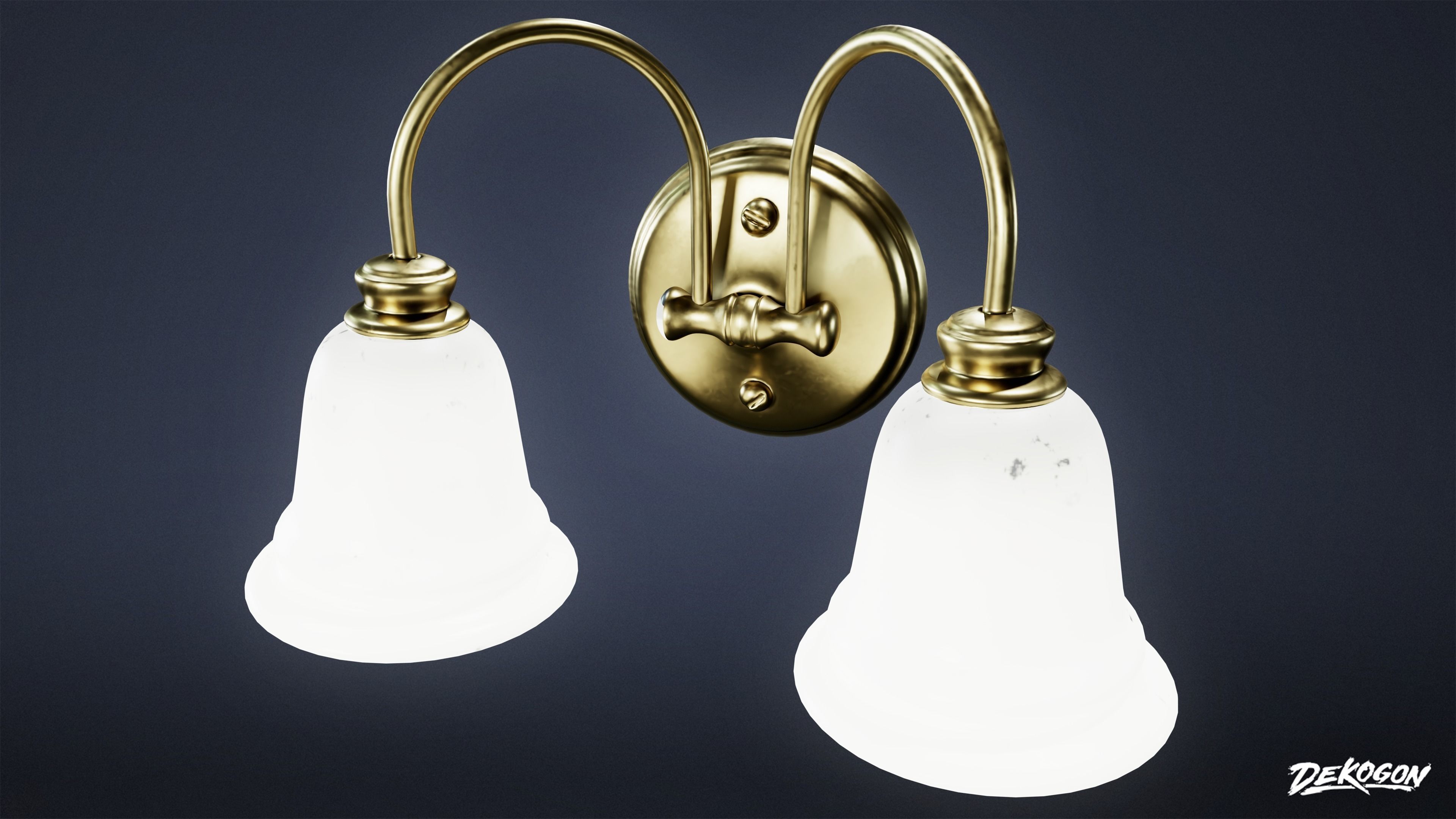 LIGHTING - Light Set Bathroom 01 - LOW POLY AND NANITE Low-poly 3D model_26