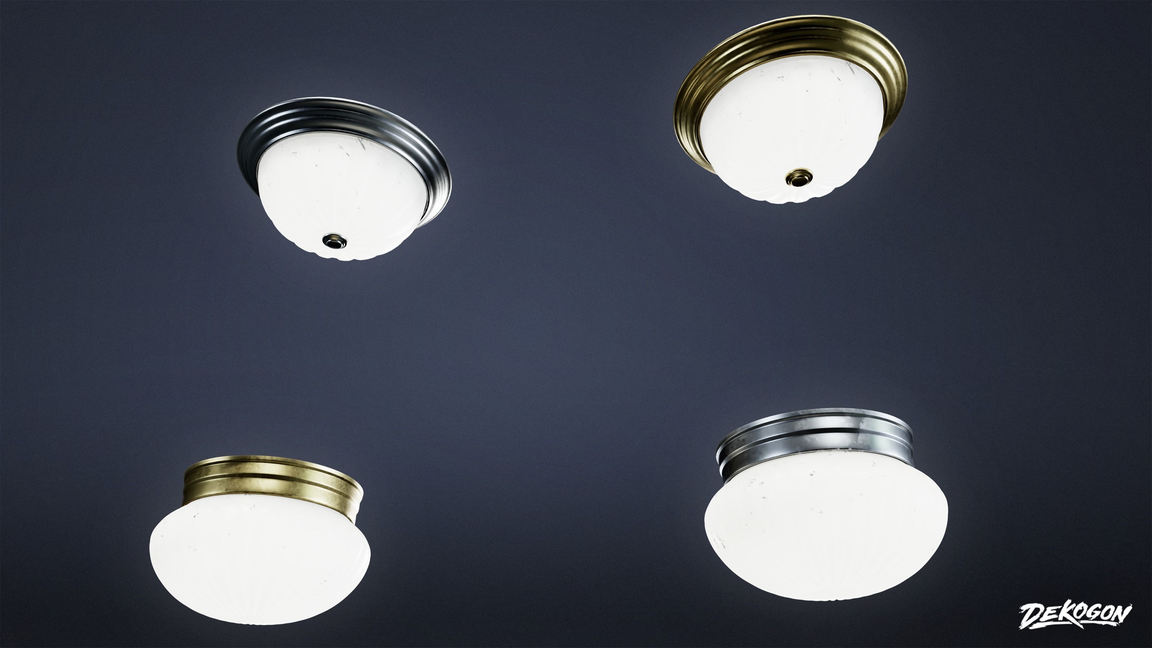 LIGHTING - Light Set Bathroom 01 - LOW POLY AND NANITE Low-poly 3D model_14