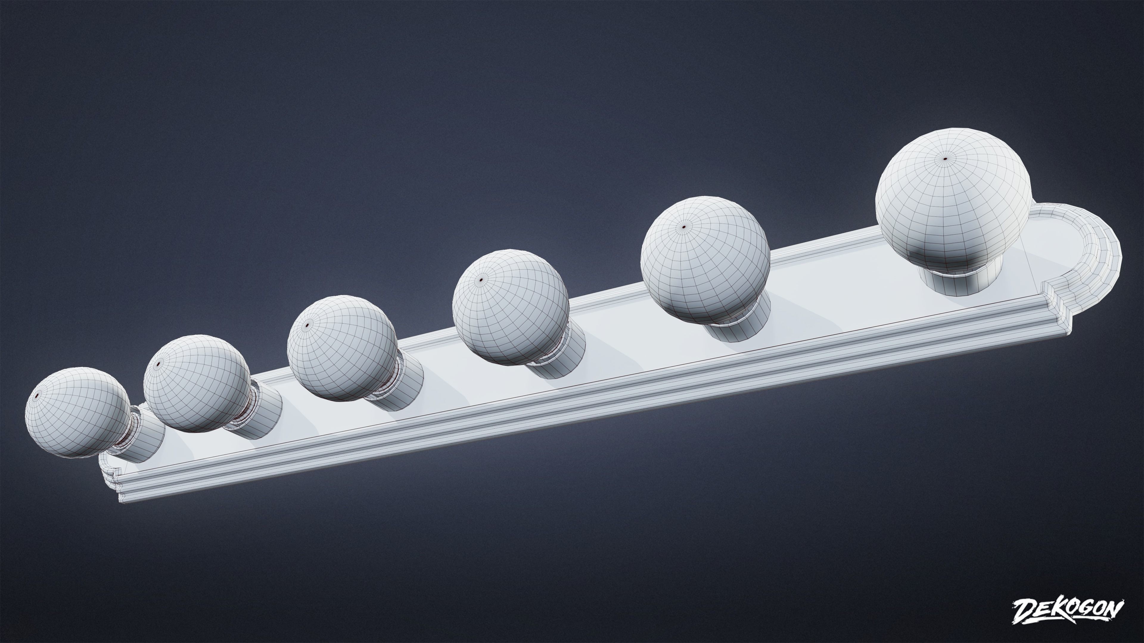 LIGHTING - Light Set Bathroom 01 - LOW POLY AND NANITE Low-poly 3D model_30