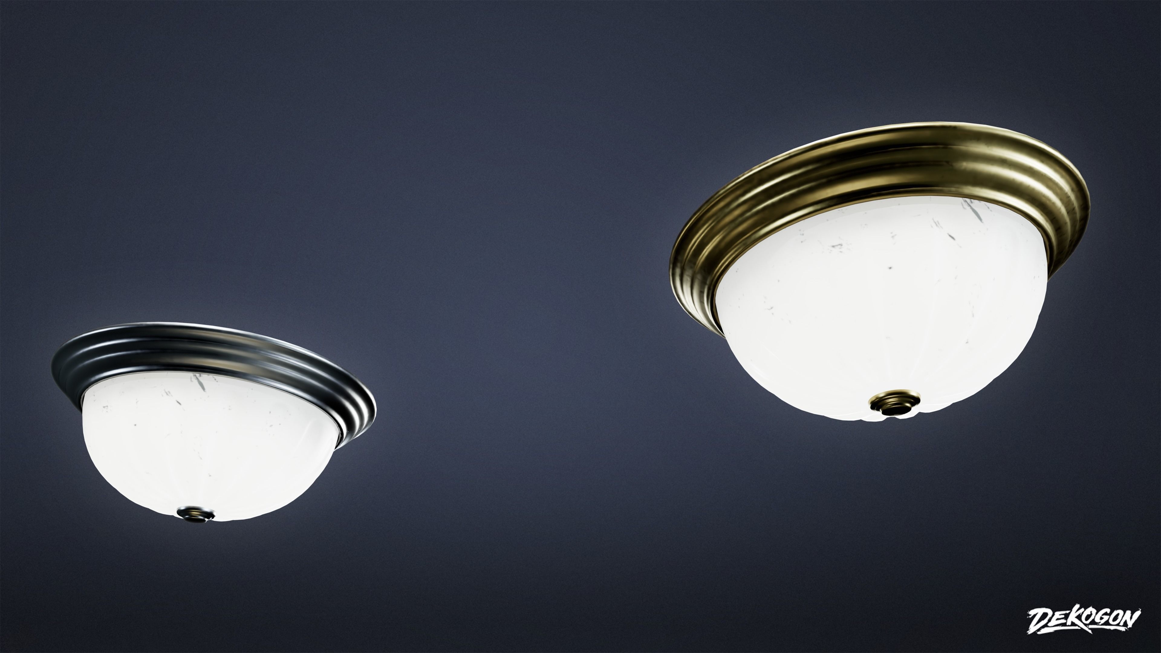 LIGHTING - Light Set Bathroom 01 - LOW POLY AND NANITE Low-poly 3D model_17