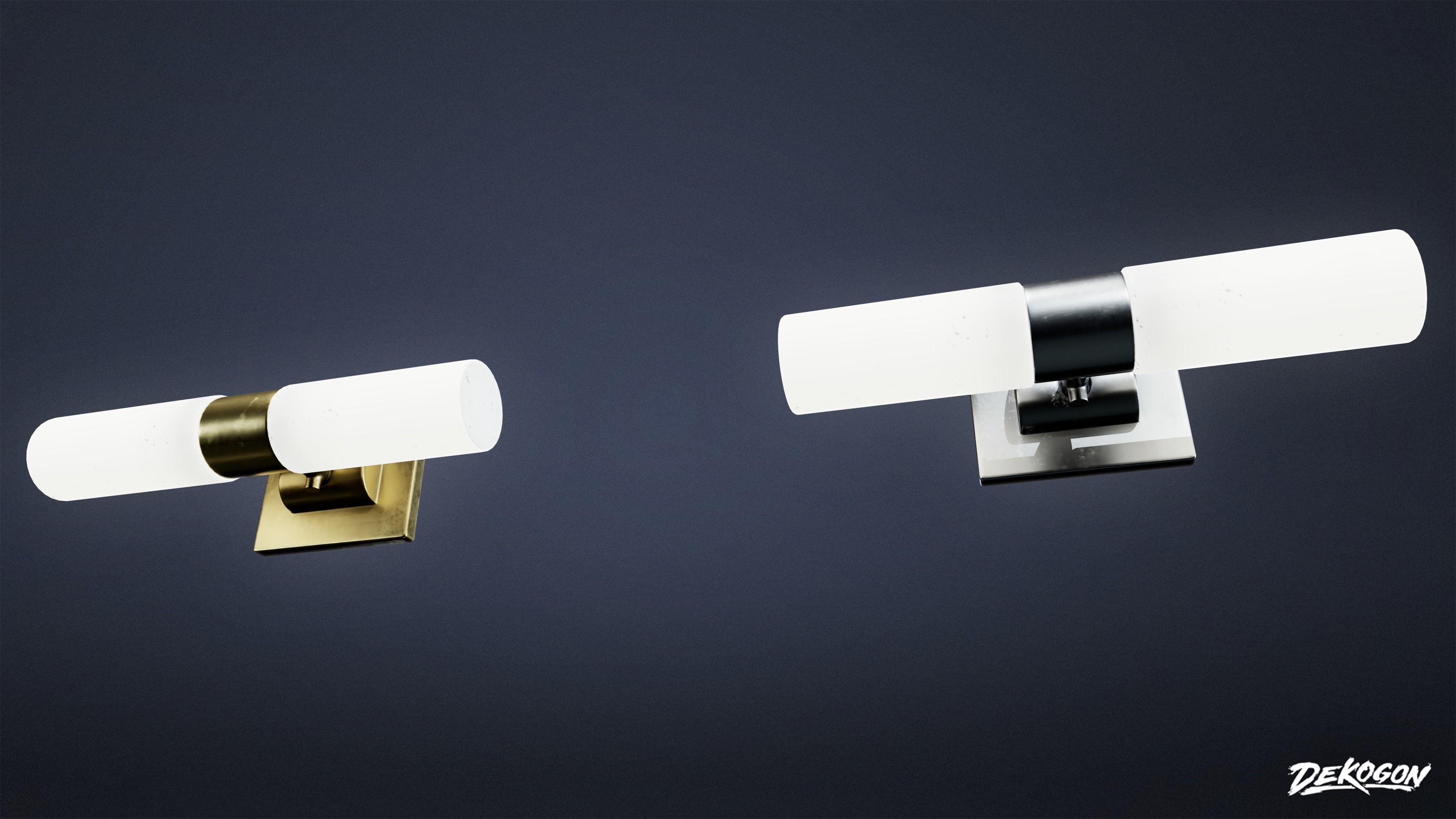 LIGHTING - Light Set Bathroom 01 - LOW POLY AND NANITE Low-poly 3D model_11