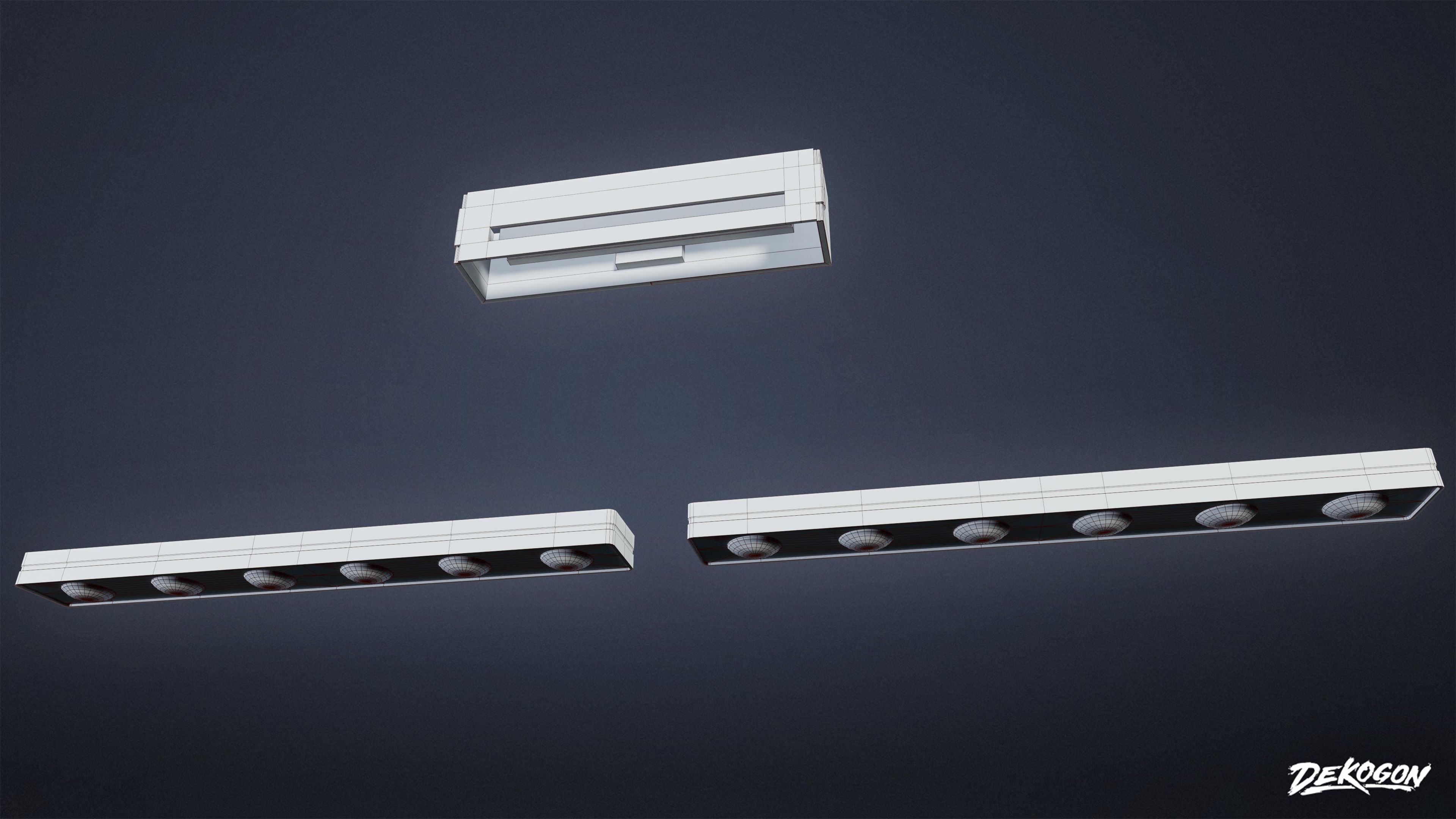 LIGHTING - Light Set Bathroom 01 - LOW POLY AND NANITE Low-poly 3D model_27