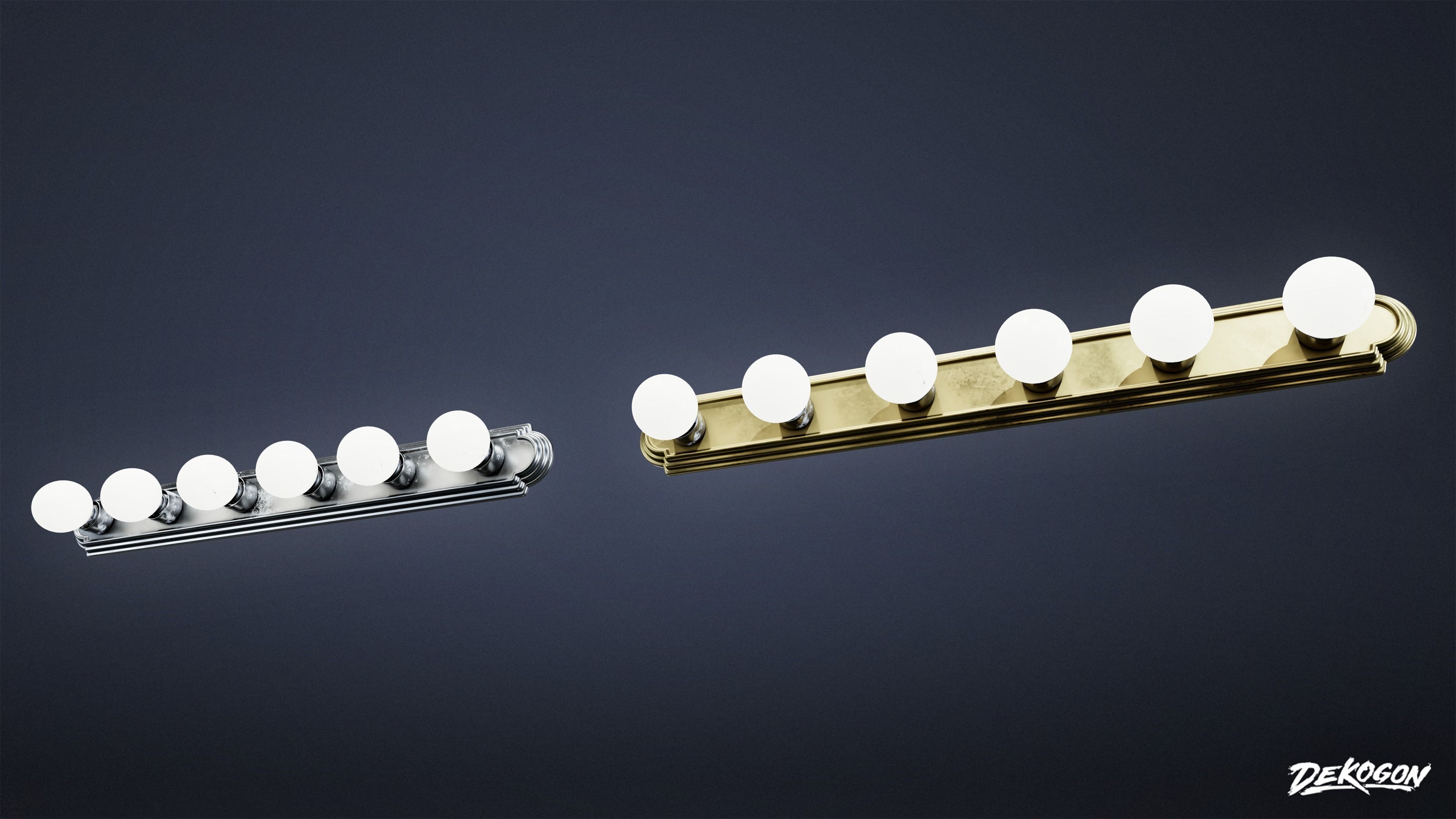 LIGHTING - Light Set Bathroom 01 - LOW POLY AND NANITE Low-poly 3D model_10