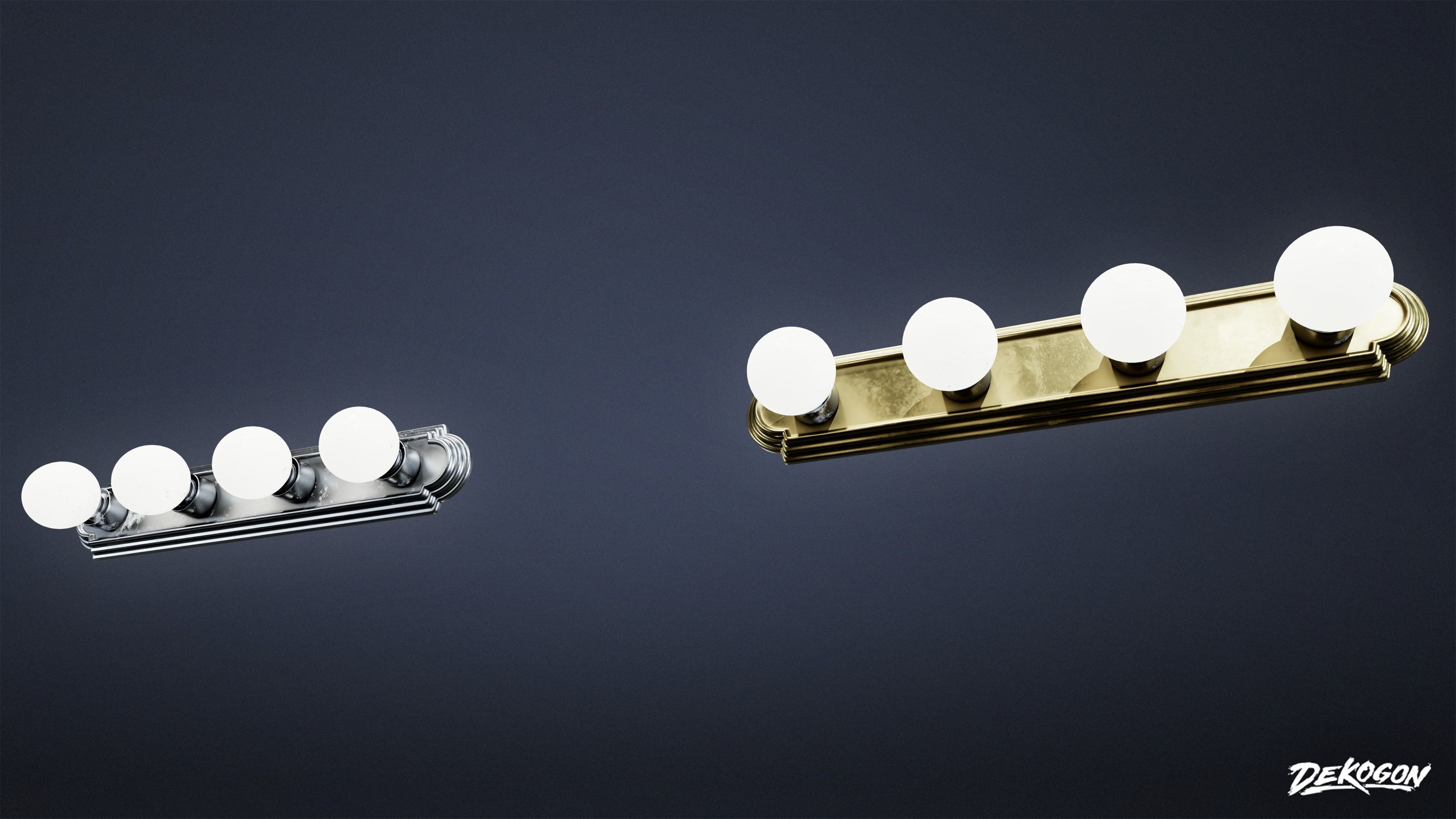 LIGHTING - Light Set Bathroom 01 - LOW POLY AND NANITE Low-poly 3D model_9