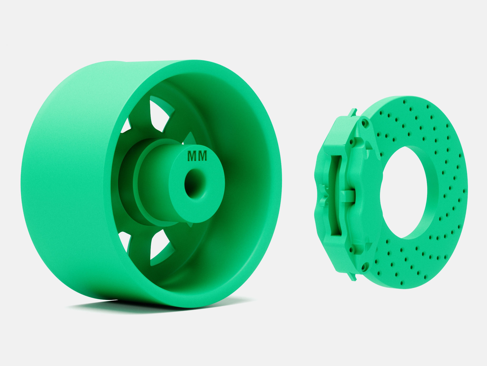 15x8 Minilite Wheel and Brake 3D print model_6