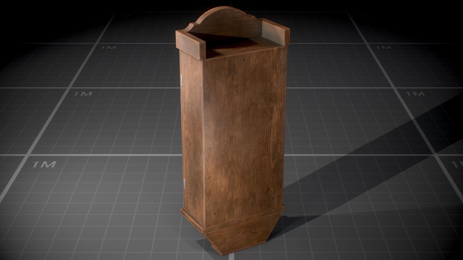 Used Soviet Wall Clock Low-poly 3D model_6