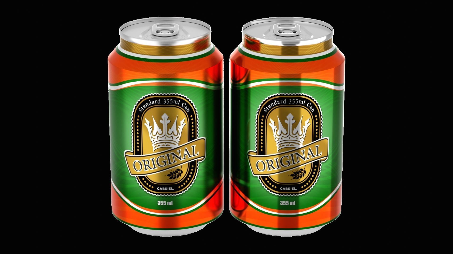 355 ml Standard Beverage Can - Matte and Glossy materials Low-poly 3D model_5