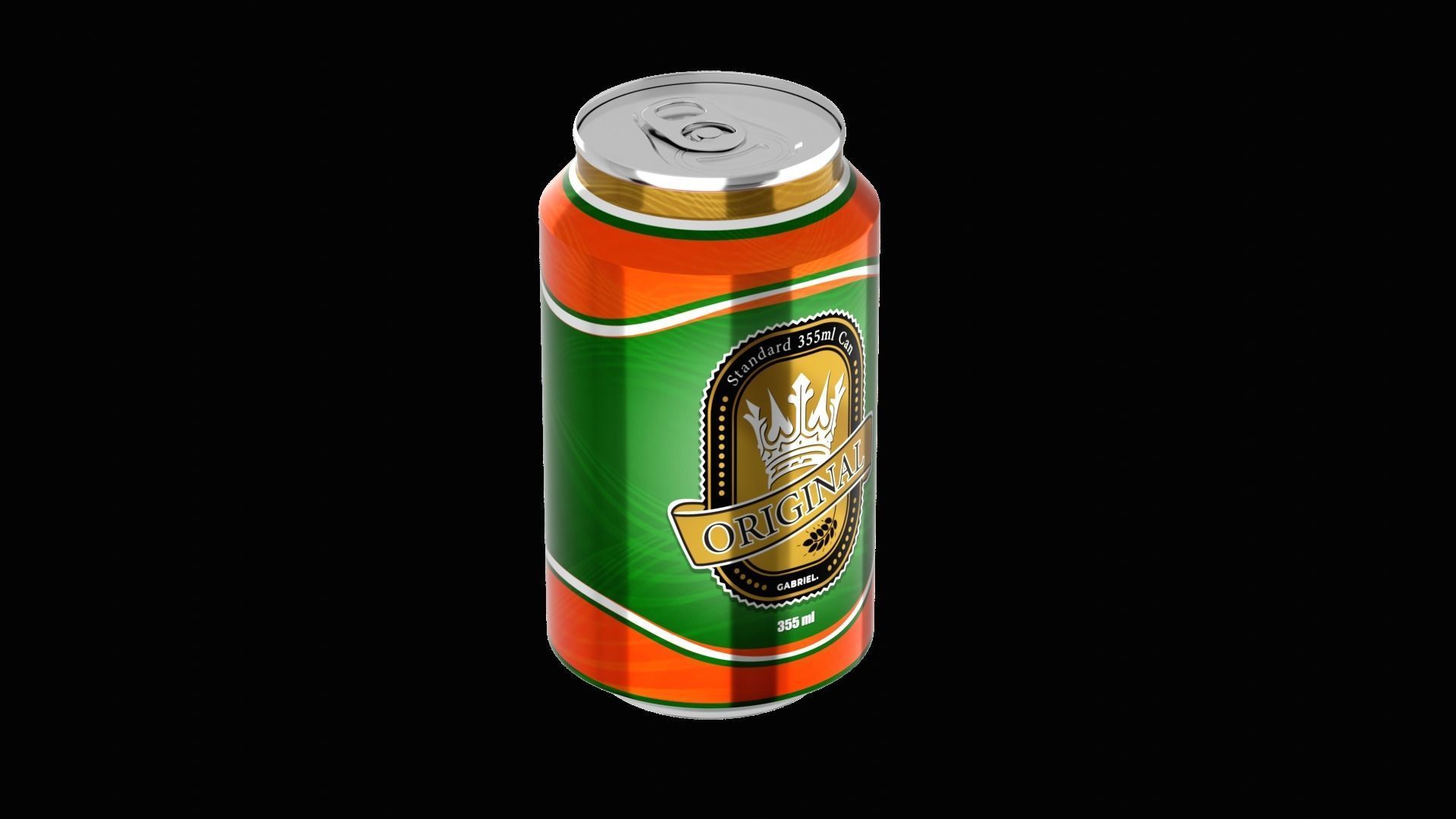 355 ml Standard Beverage Can - Matte and Glossy materials Low-poly 3D model_29
