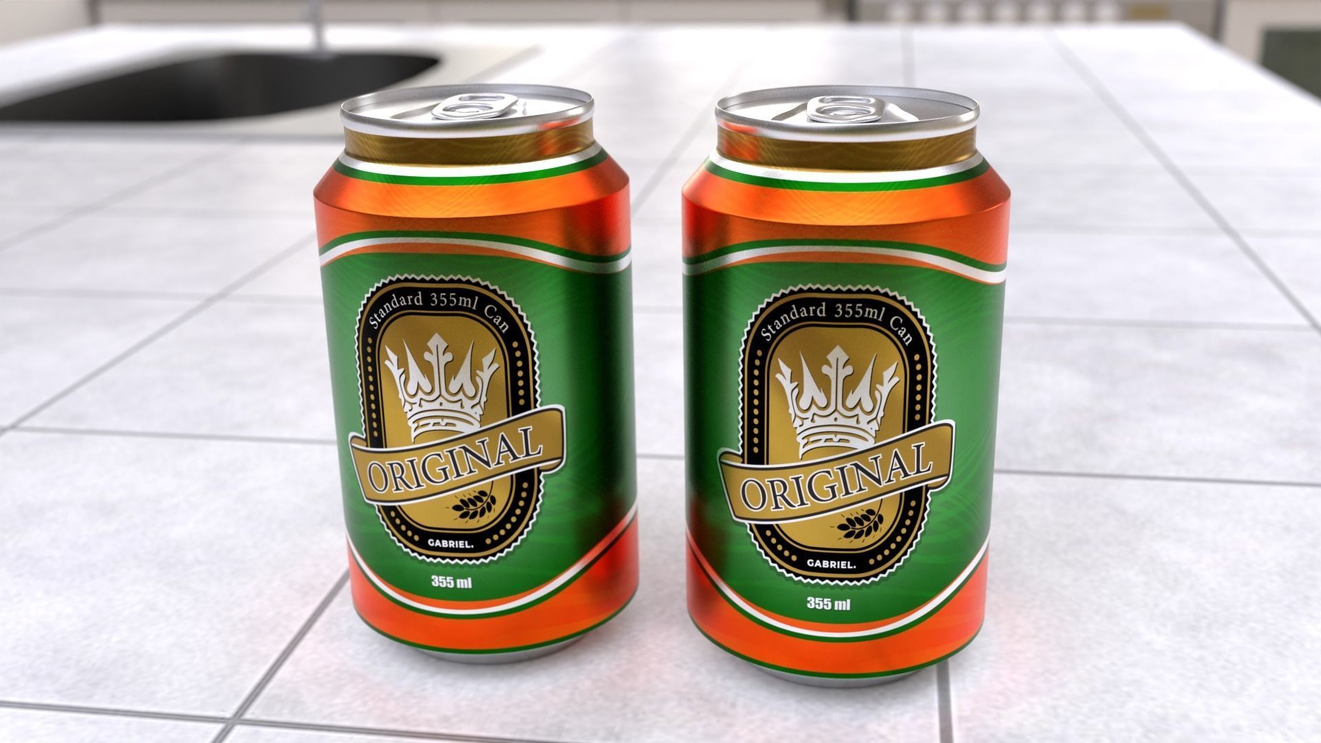 355 ml Standard Beverage Can - Matte and Glossy materials Low-poly 3D model_8